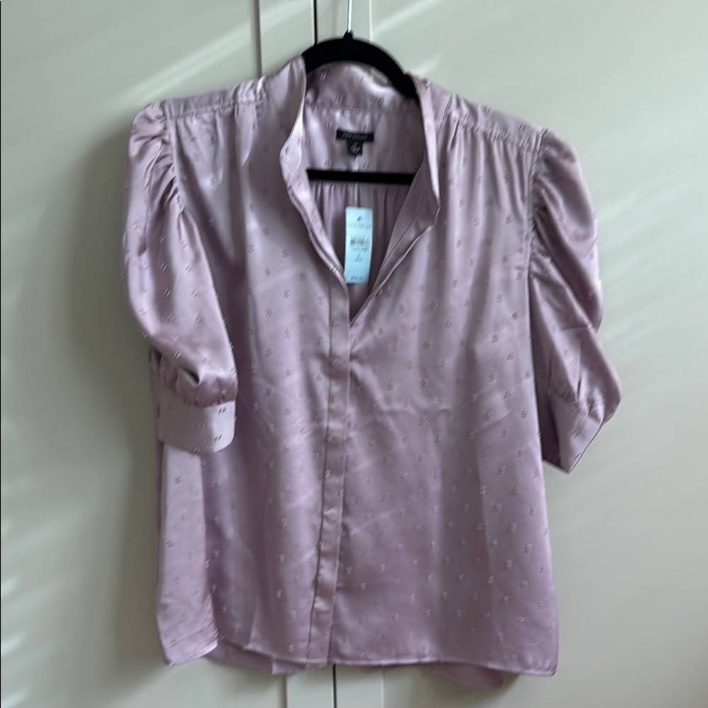 Petite Ann Taylor Lavender short sleeved blouse - LP and NWT